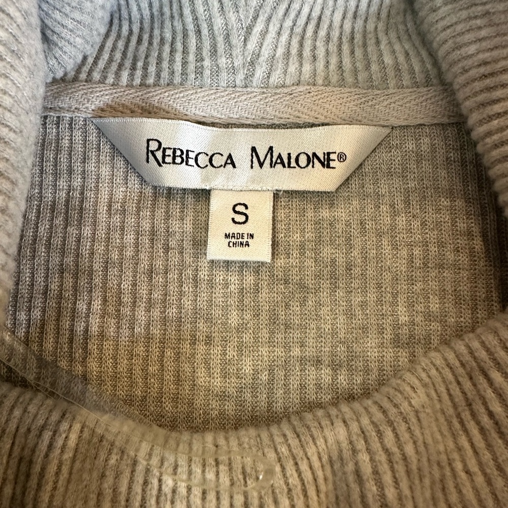 Rebecca Malone Gray Cowl Neck Sweater Soft Cozy Knit Small Giftable Winter Style - Picture 5 of 8